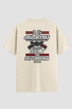 Camiseta Oversized Jiu-Jitsu Black Belt Goal Oversized jiu-jitsu OnFight P Off White Masculino
