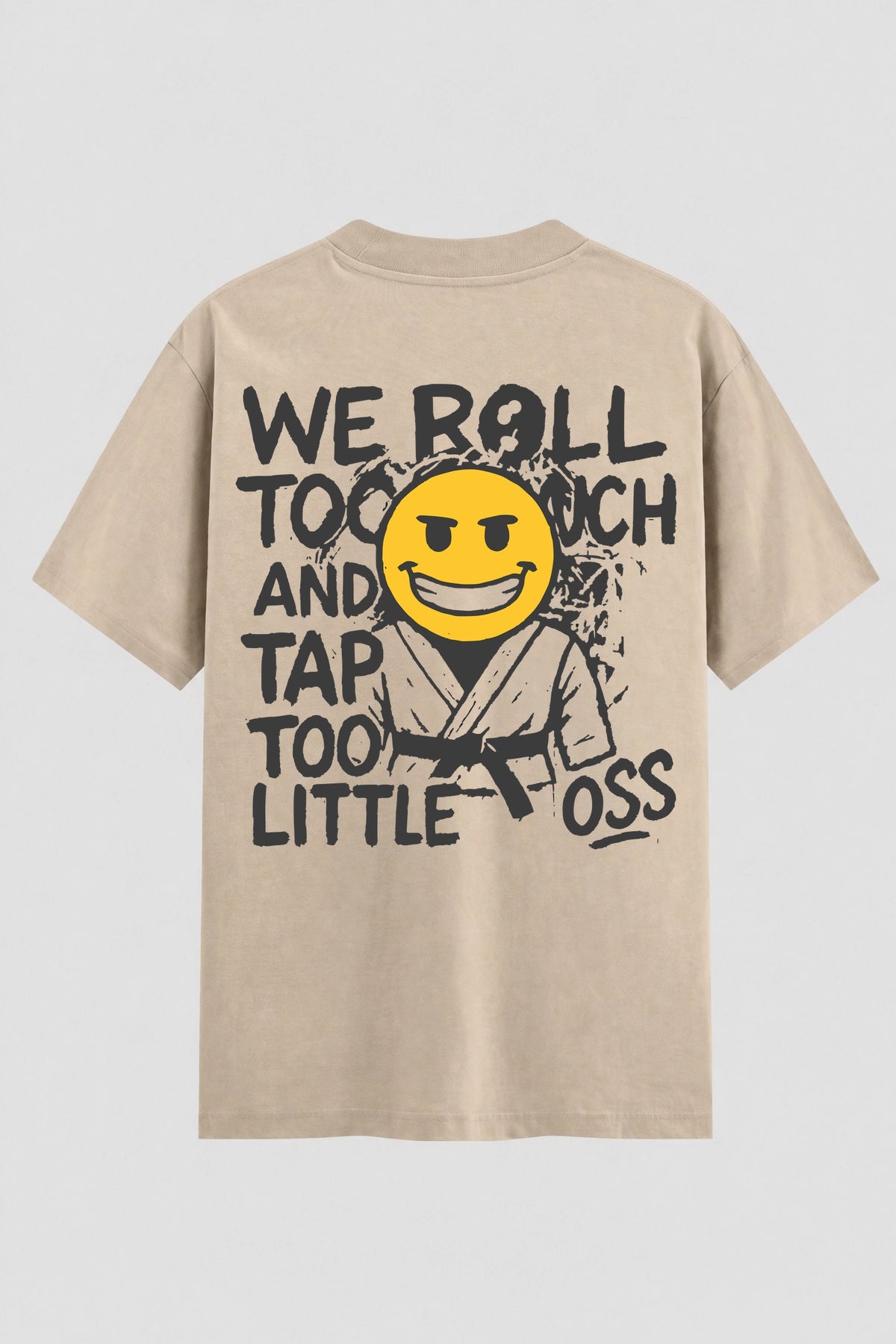 Camiseta Oversized Suedine Jiu-Jitsu We Roll Too Much