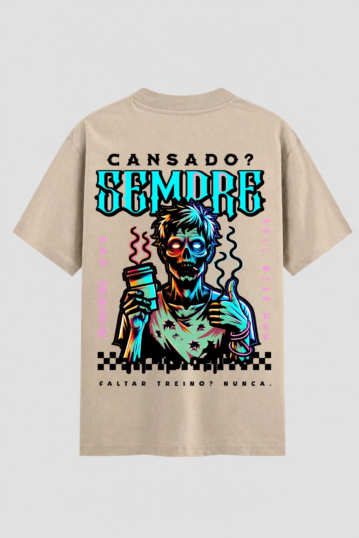 Camiseta Oversized Suedine Jiu-Jitsu Cansado Sempre