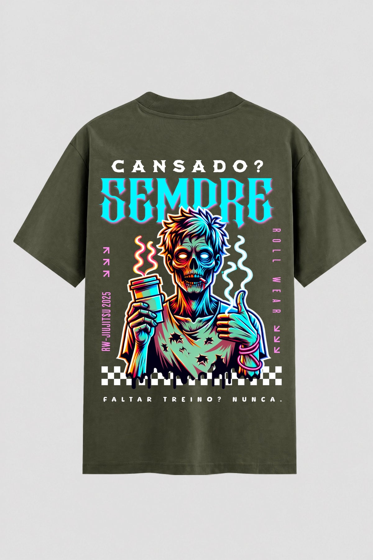 Camiseta Oversized Suedine Jiu-Jitsu Cansado Sempre