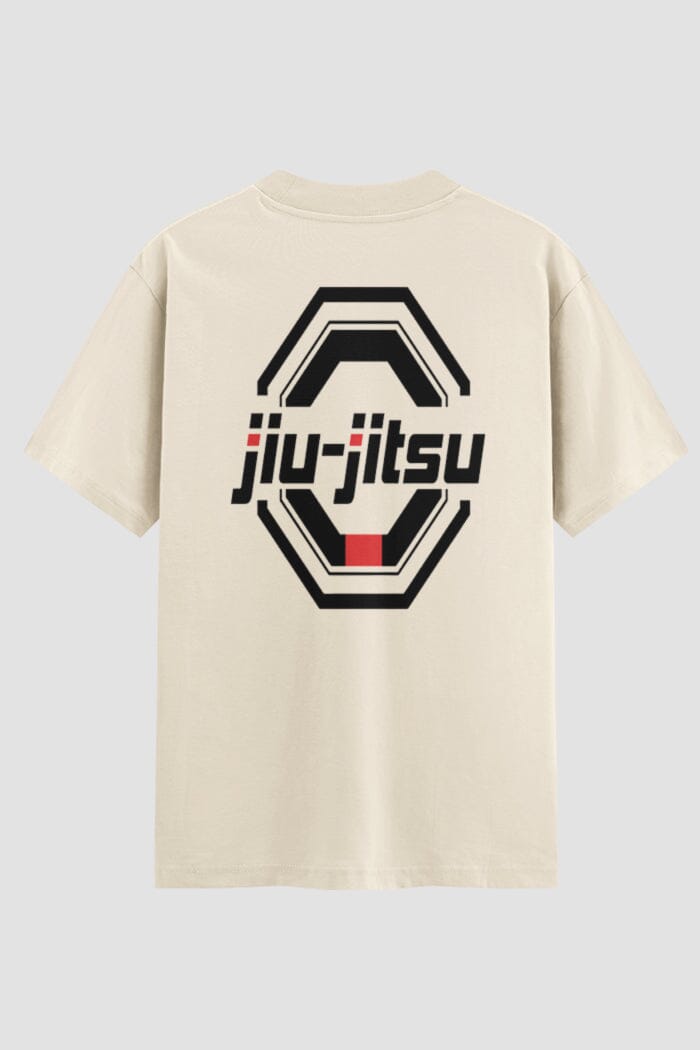 Camiseta Oversized Jiu-Jitsu Emblem Oversized jiu-jitsu OnFight P Off White Masculino