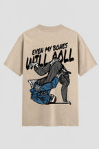 Camiseta Oversized Suedine Jiu-Jitsu  Even My Bones Will Roll