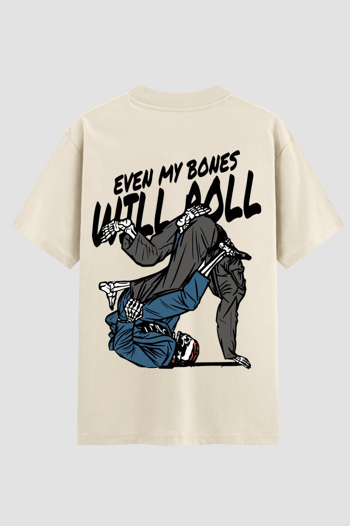 Camiseta Oversized Suedine Jiu-Jitsu  Even My Bones Will Roll