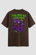 Camiseta Oversized Jiu-Jitsu Forjado na Loucura onfight Oversized jiu-jitsu OnFight P Chocolate Roxa
