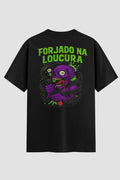 Camiseta Oversized Jiu-Jitsu Forjado na Loucura onfight Oversized jiu-jitsu OnFight P Preto Preta