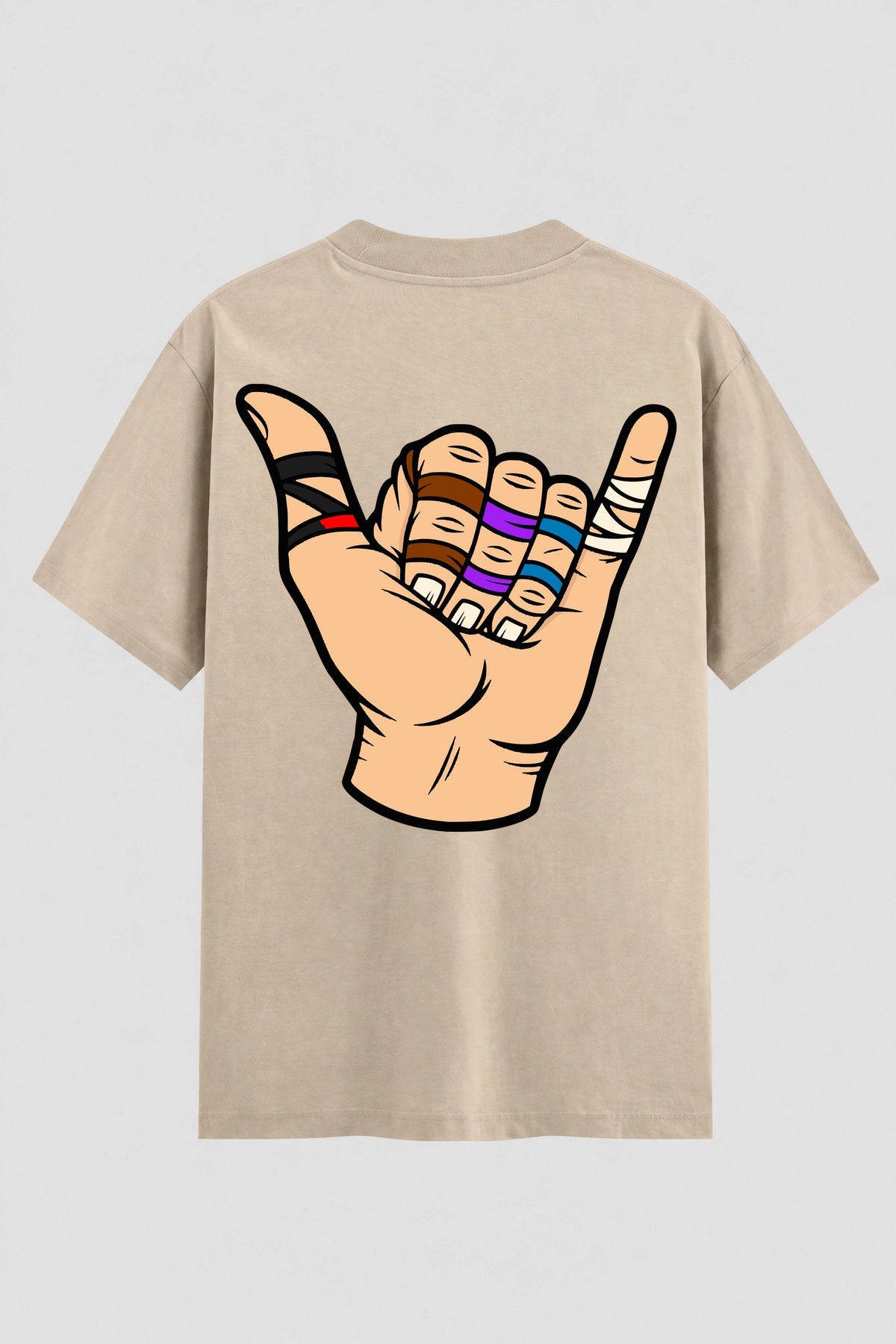 Camiseta Oversized Suedine Jiu-Jitsu  Hang Loose faixas