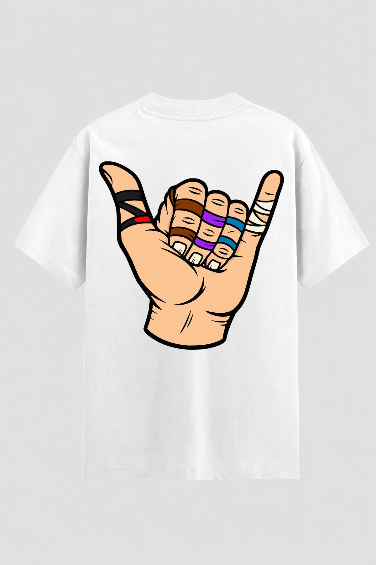 Camiseta Oversized Suedine Jiu-Jitsu  Hang Loose faixas