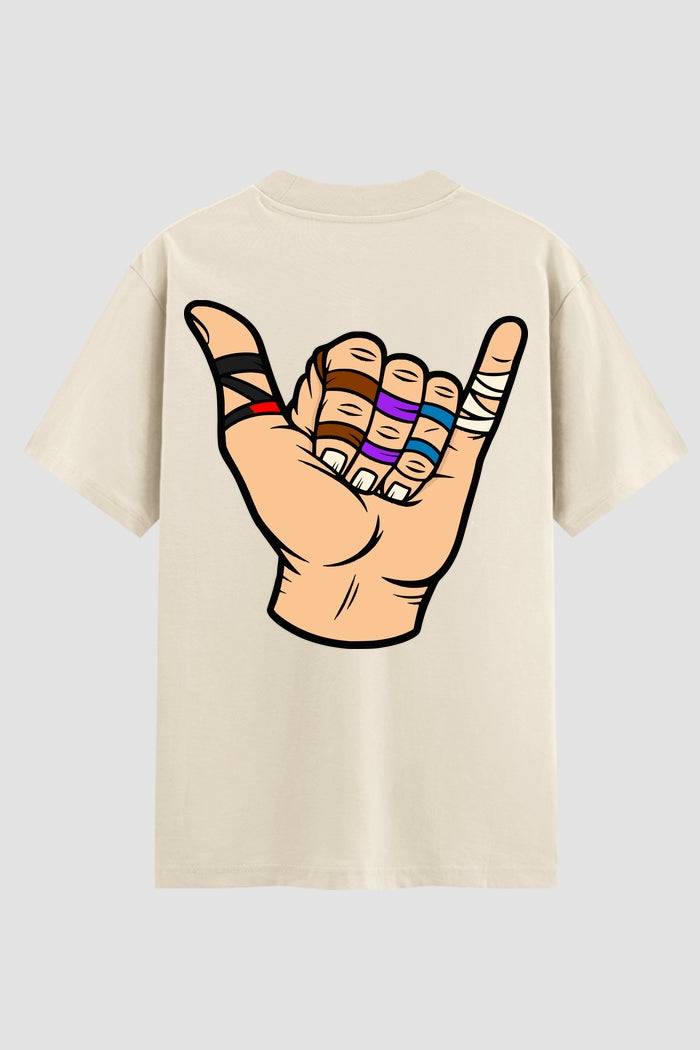 Camiseta Oversized Suedine Jiu-Jitsu  Hang Loose faixas