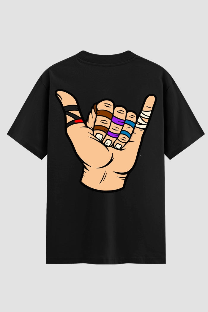 Camiseta Oversized Suedine Jiu-Jitsu  Hang Loose faixas