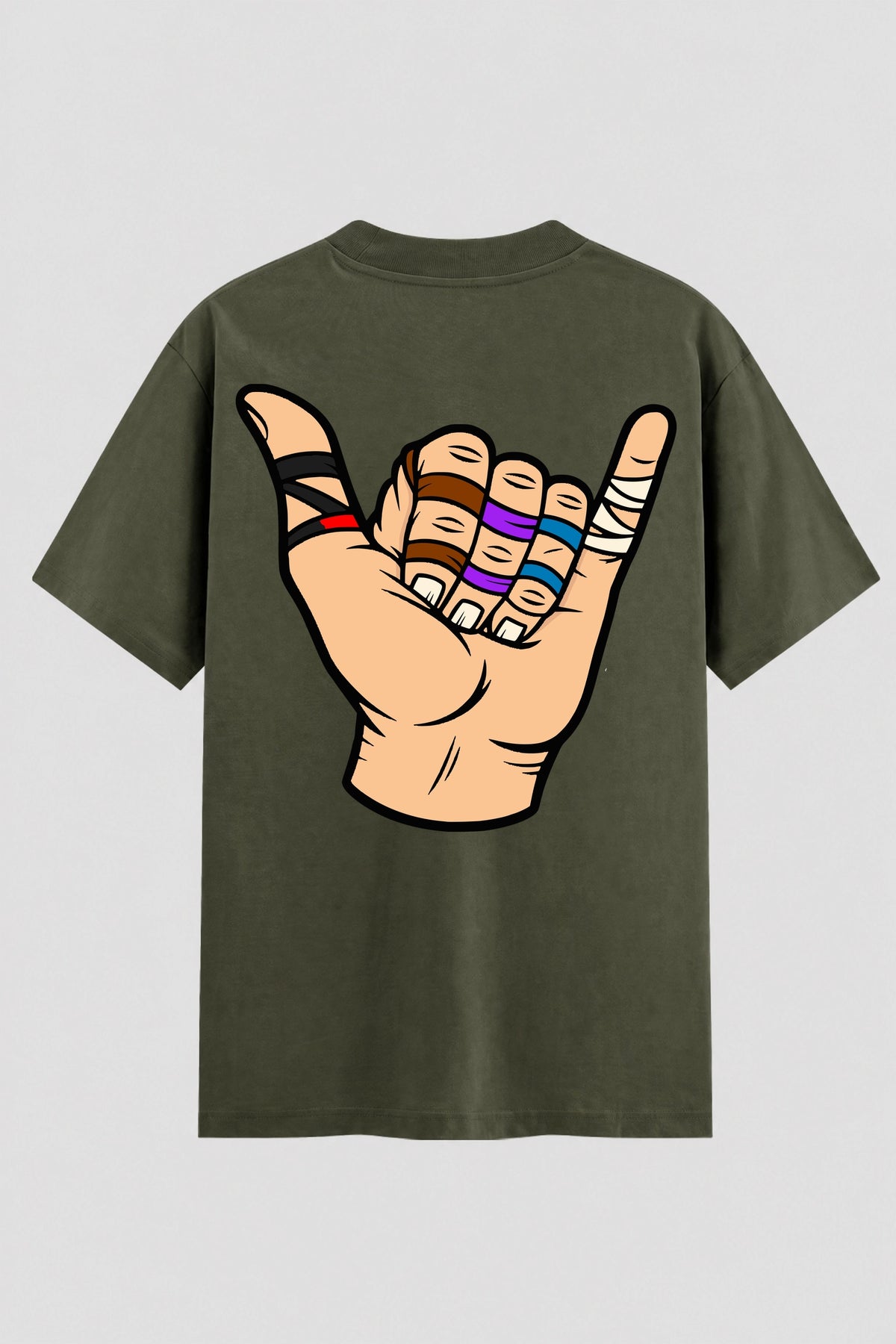 Camiseta Oversized Suedine Jiu-Jitsu  Hang Loose faixas
