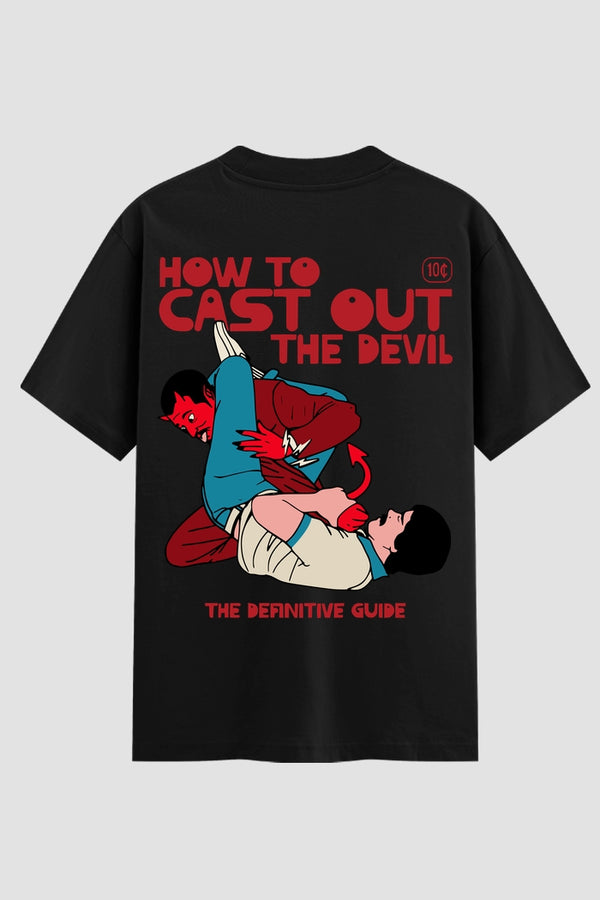 Camiseta Oversized Suedine Jiu-Jitsu How to Cast out the Devil