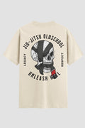 Camiseta Oversized Jiu-Jitsu Old School Oversized jiu-jitsu OnFight P Off White Masculino