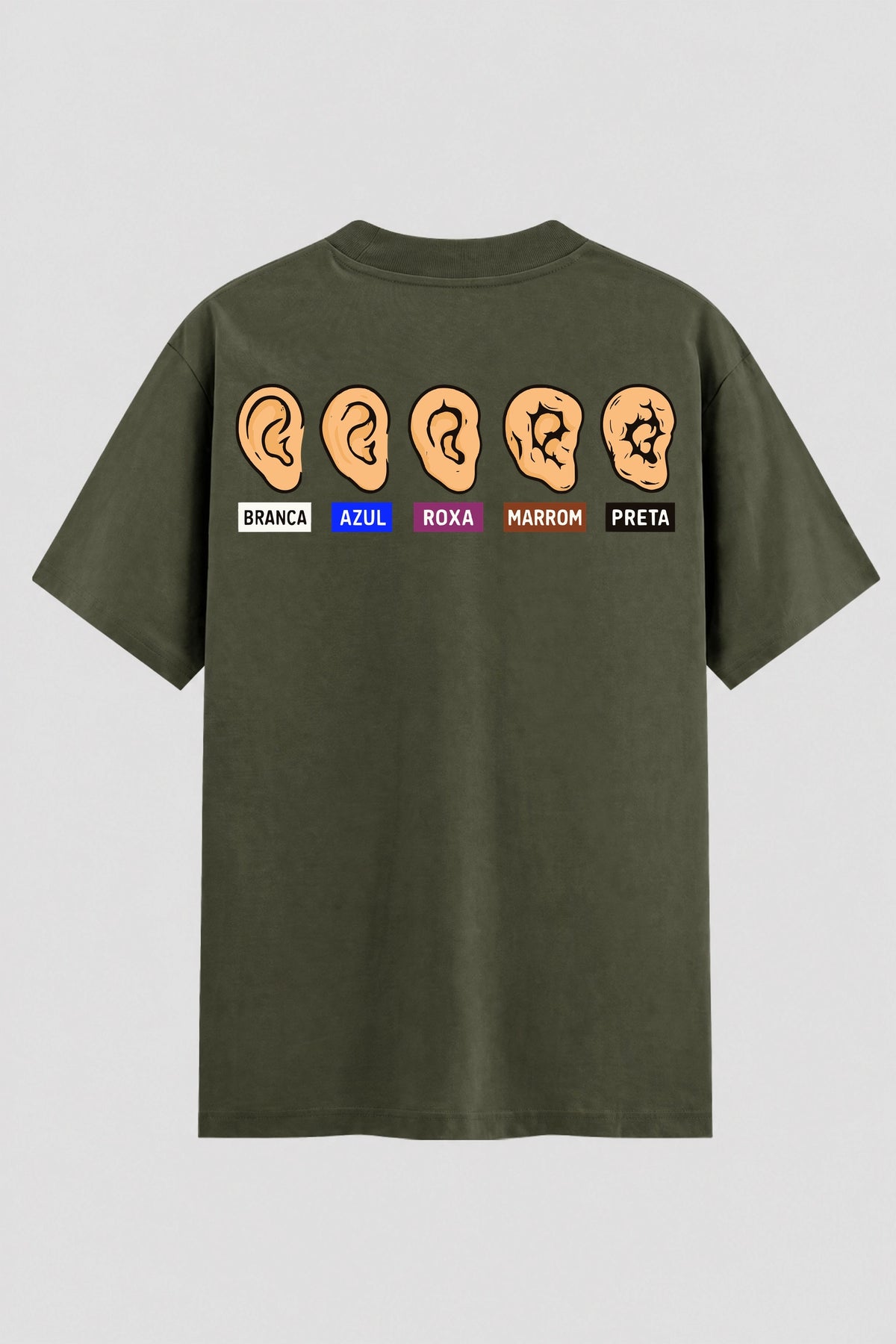 Camiseta Oversized Suedine Jiu-Jitsu  Orelha e Evolução
