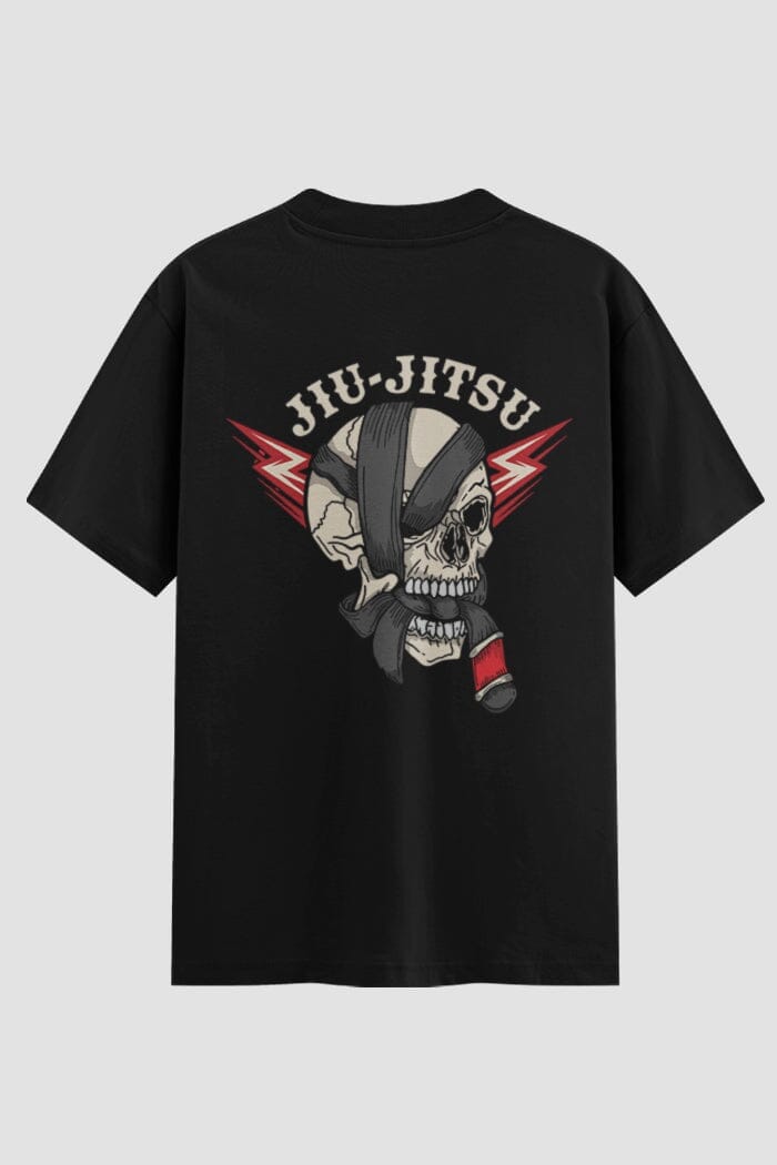 Camiseta Oversized Suedine Jiu-Jitsu Skull