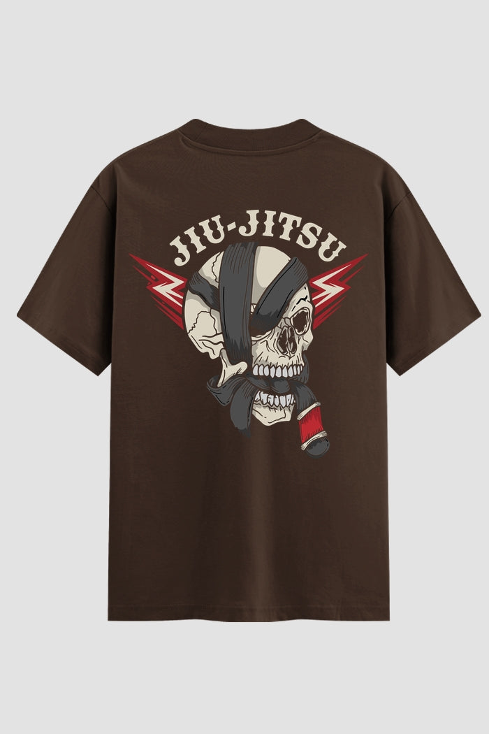 Camiseta Oversized Suedine Jiu-Jitsu Skull