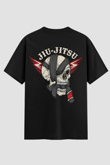 Camiseta Oversized Suedine Jiu-Jitsu Skull