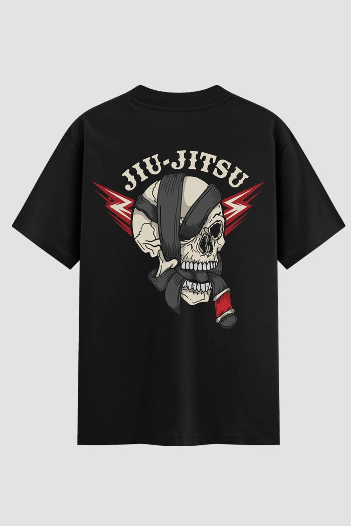 Camiseta Oversized Suedine Jiu-Jitsu Skull