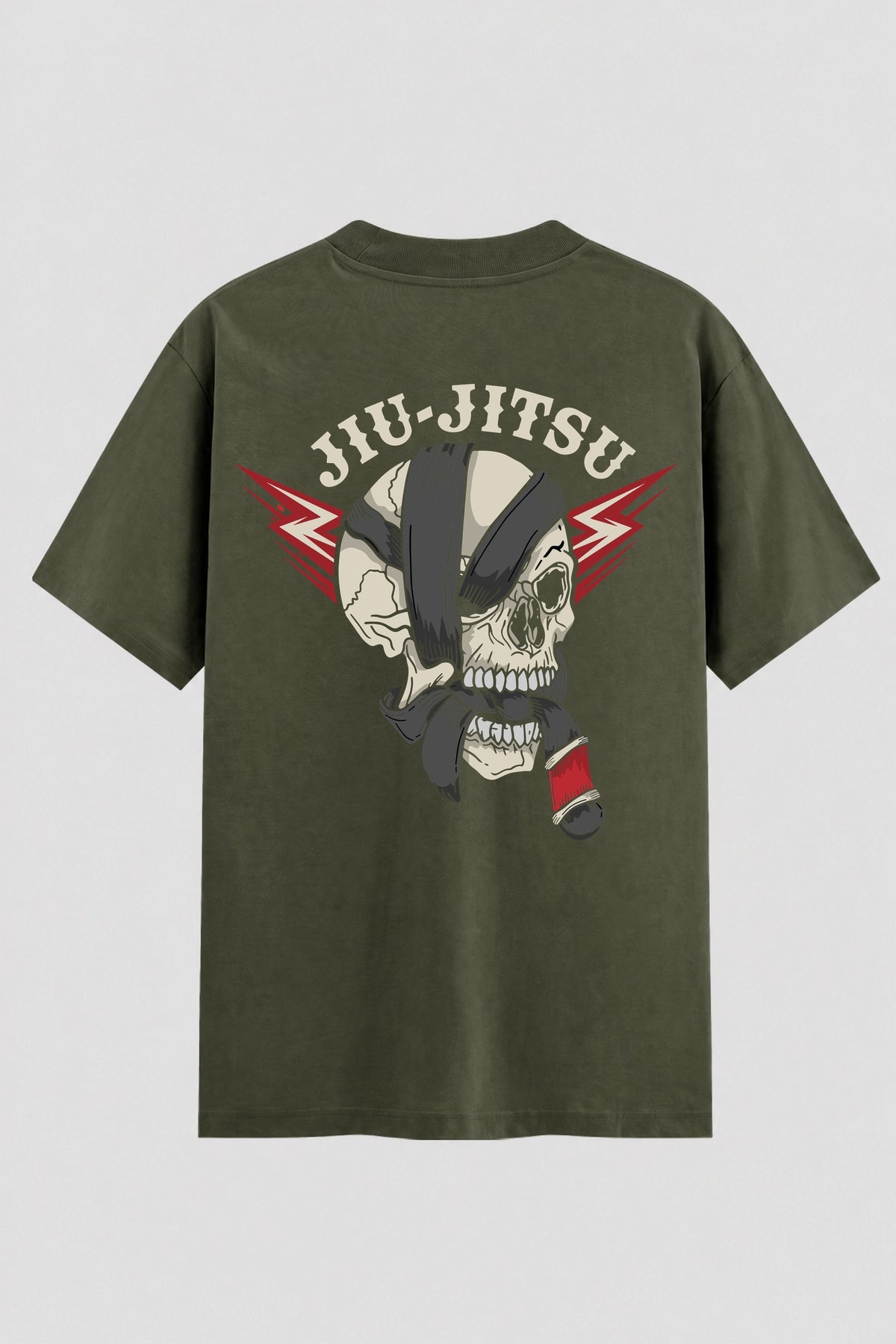 Camiseta Oversized Suedine Jiu-Jitsu Skull