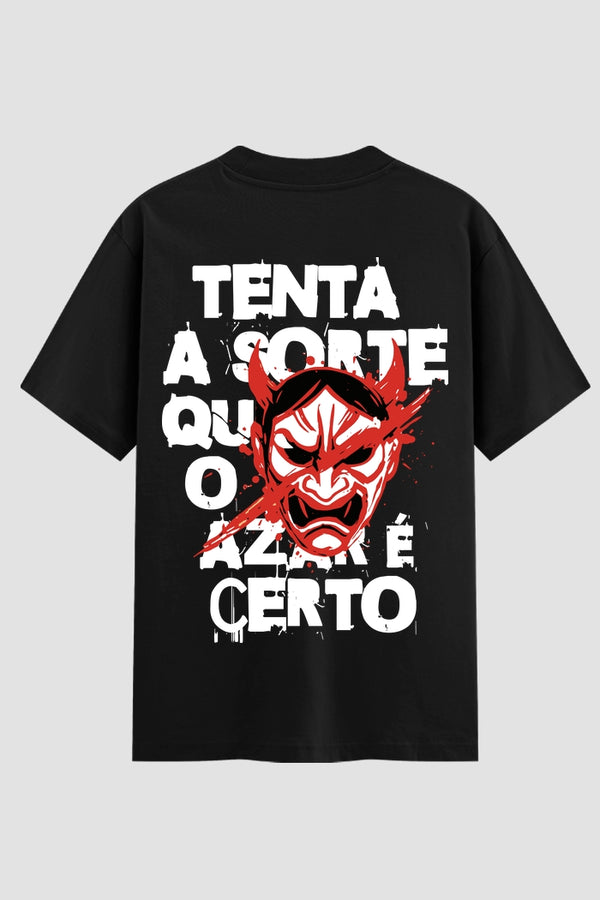 Camiseta Oversized Suedine Jiu-Jitsu tenta a sorte que o azar é certo