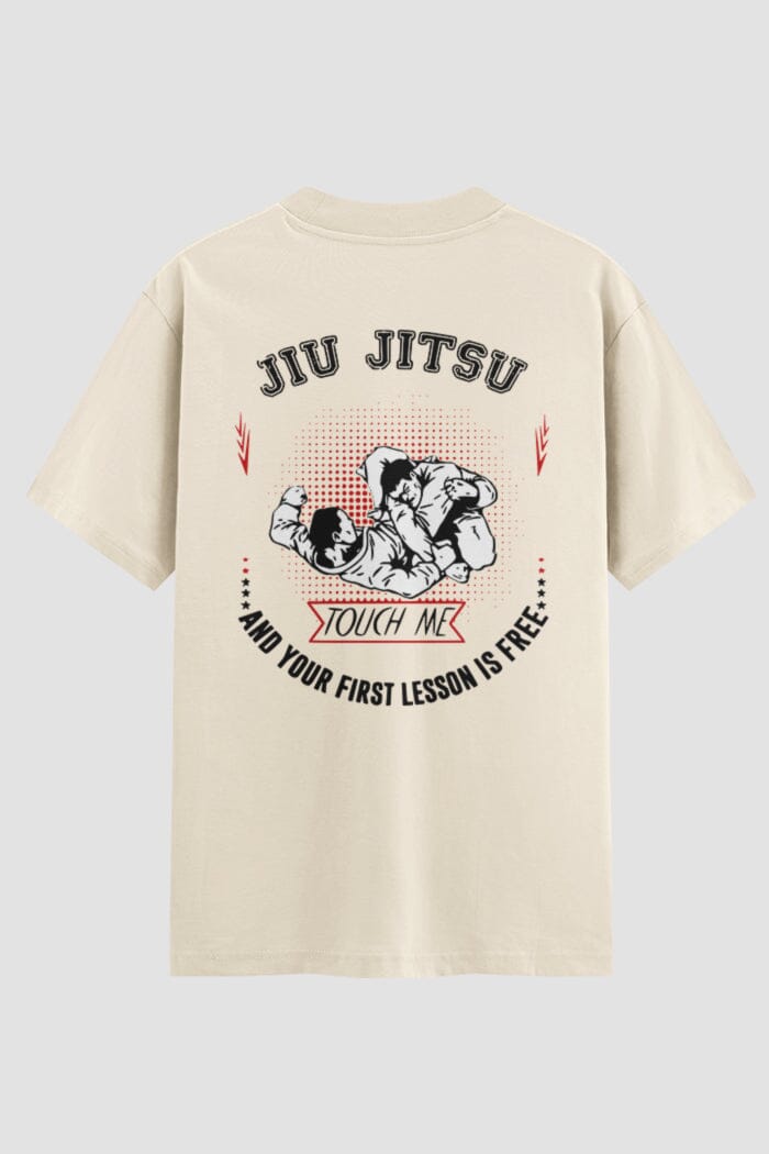 Camiseta Oversized Suedine Jiu-Jitsu Touch me your lesson is free