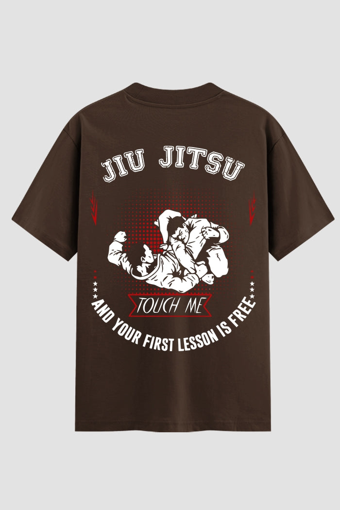 Camiseta Oversized Suedine Jiu-Jitsu Touch me your lesson is free