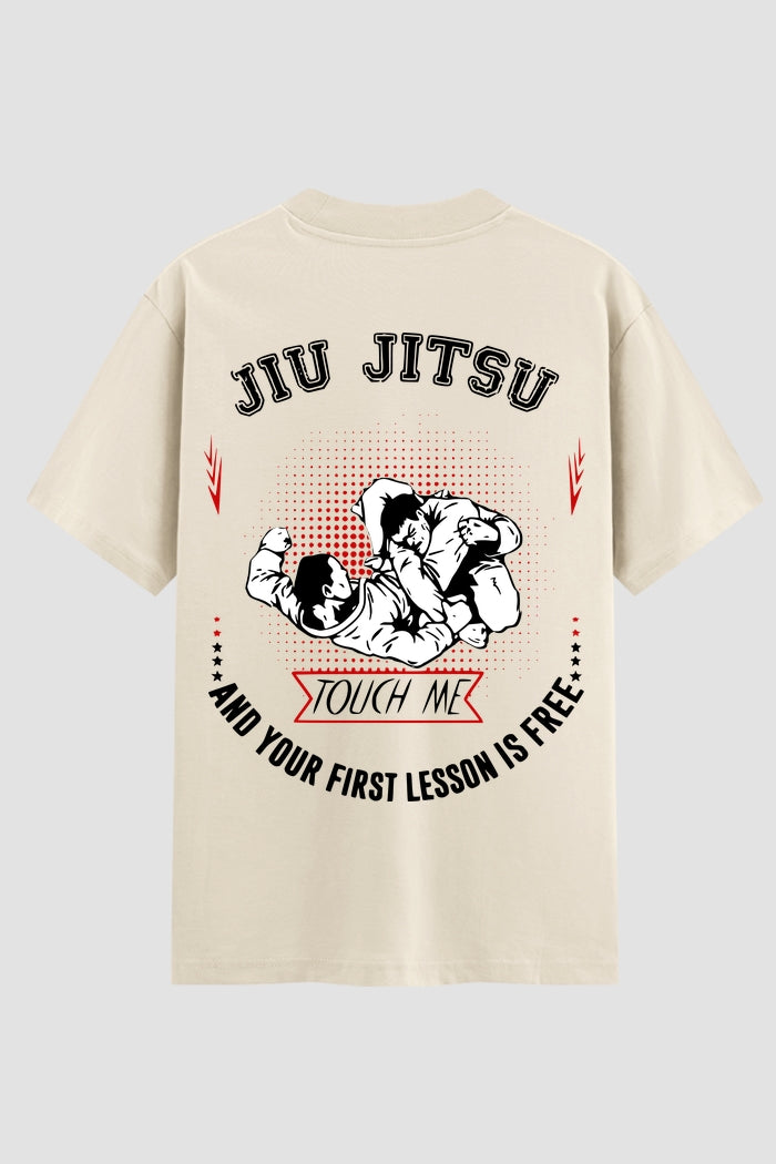 Camiseta Oversized Suedine Jiu-Jitsu Touch me your lesson is free