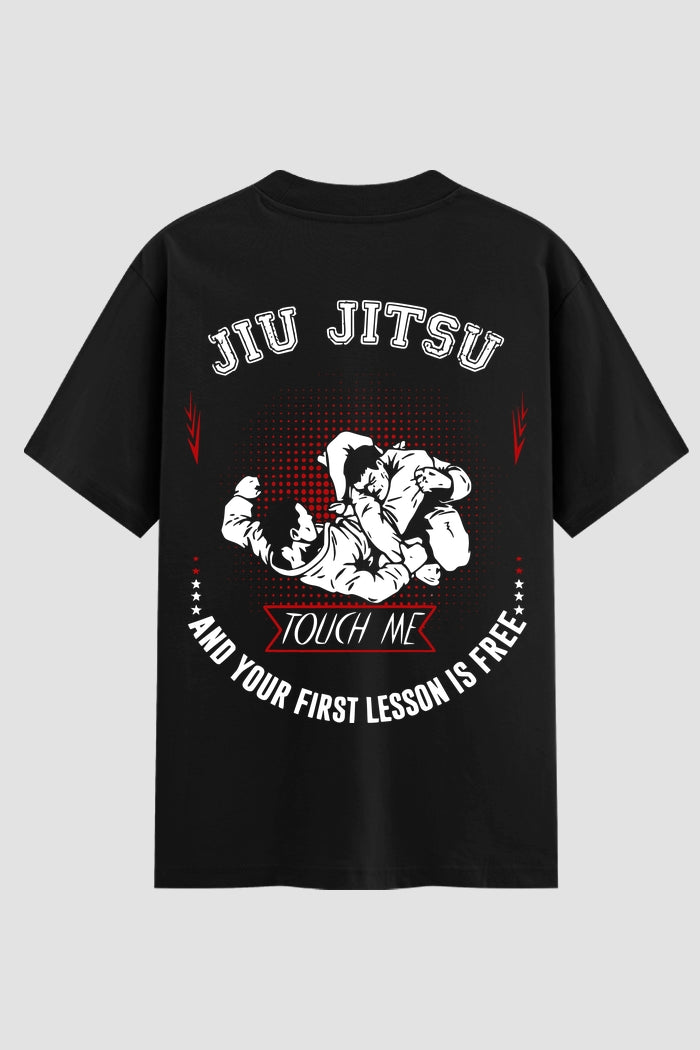 Camiseta Oversized Suedine Jiu-Jitsu Touch me your lesson is free