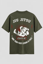 Camiseta Oversized Suedine Jiu-Jitsu Touch me your lesson is free