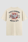 Camiseta Oversized Karate It Never Gets Easier Oversizeds Karate OnFight P Off White Masculino