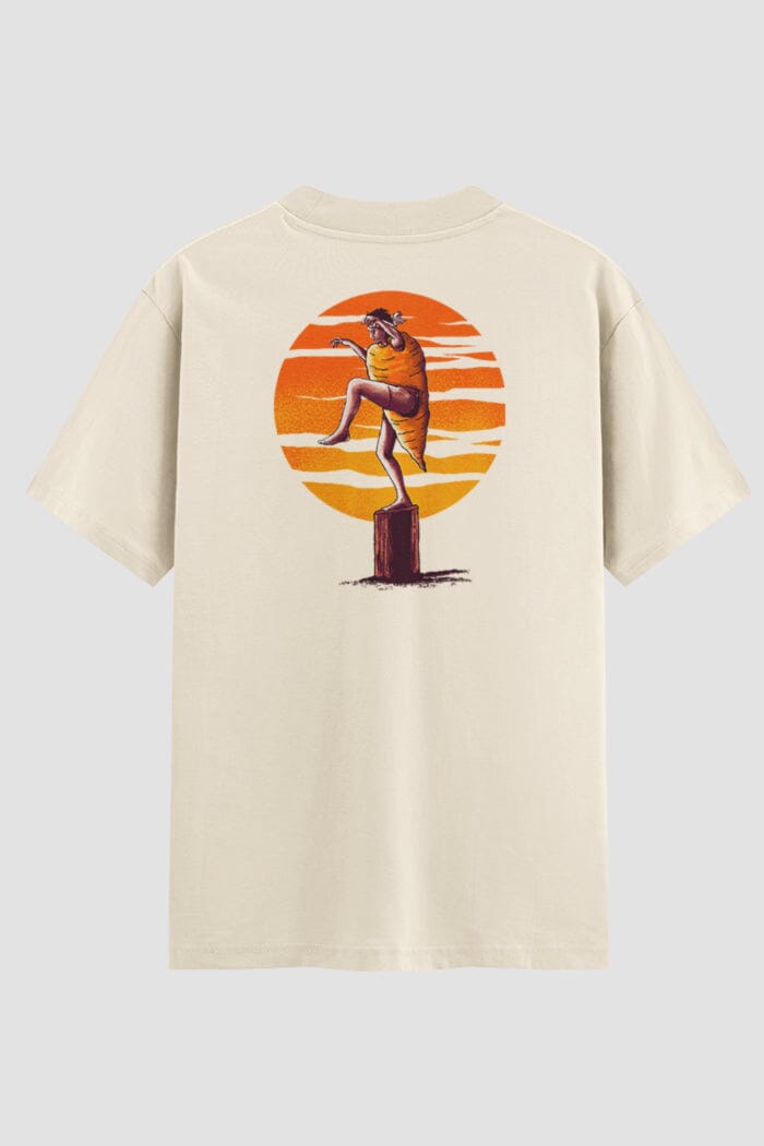 Camiseta Oversized Suedine Karate Sunset Wave Drop