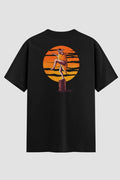 Camiseta Oversized Karate Sunset Wave Drop Oversizeds Karate OnFight P Preto Masculino