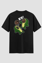 Camiseta Oversized KO Avocado Onfight Engraçada OnFight P Preto Masculino