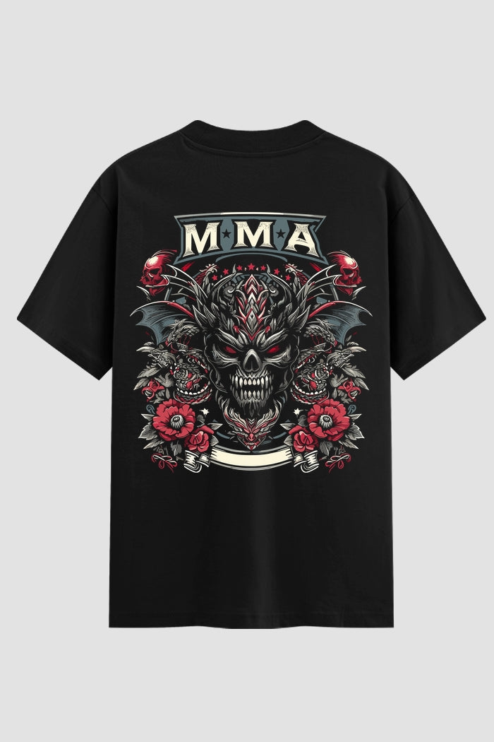 Camiseta Oversized Suedine MMA Skull Warrior – Onfight