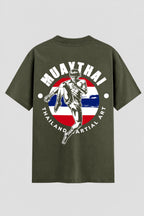 Camiseta Oversized Suedine Muay Thai Flag Kick