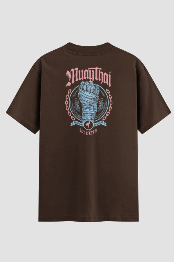 Camiseta Oversized Suedine Muay Thai Gang Sign: Est. '98