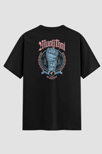 Camiseta Oversized Suedine Muay Thai Gang Sign: Est. '98