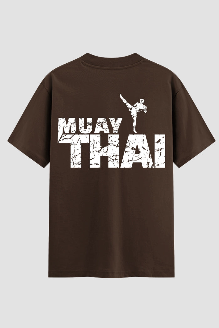 Camiseta Oversized Suedine Muay Thai High Kick Grunge