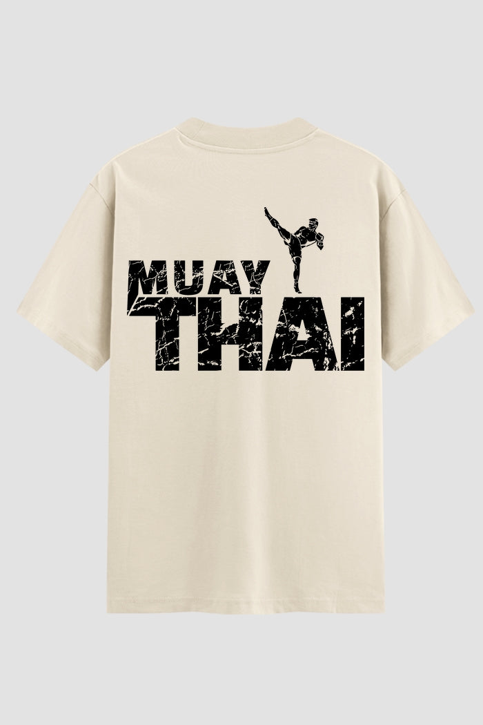 Camiseta Oversized Suedine Muay Thai High Kick Grunge
