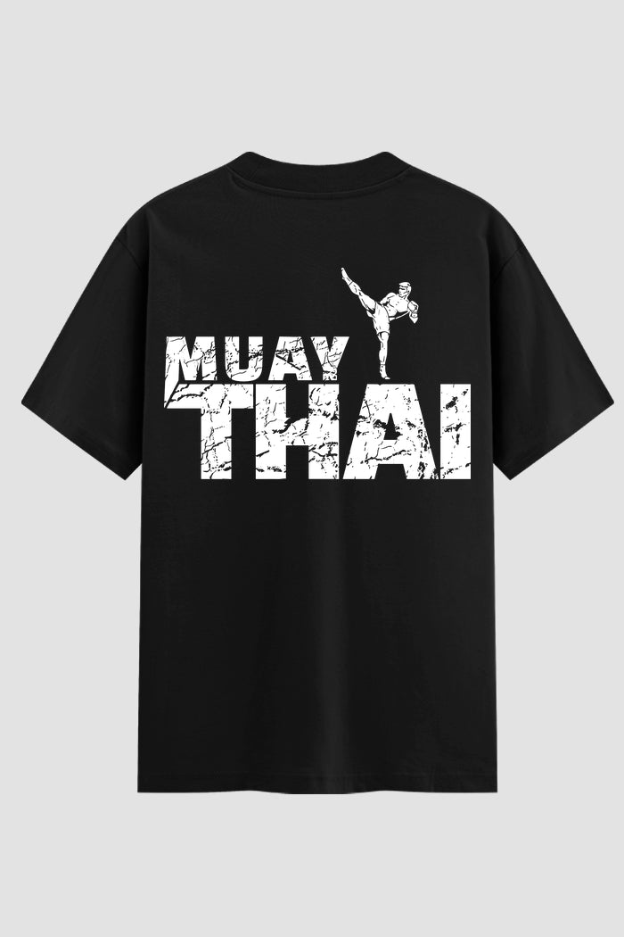 Camiseta Oversized Suedine Muay Thai High Kick Grunge