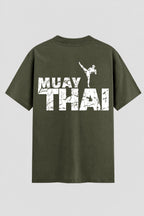 Camiseta Oversized Suedine Muay Thai High Kick Grunge
