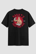Camiseta Oversized Suedine Muay Thai Red Skull Rod