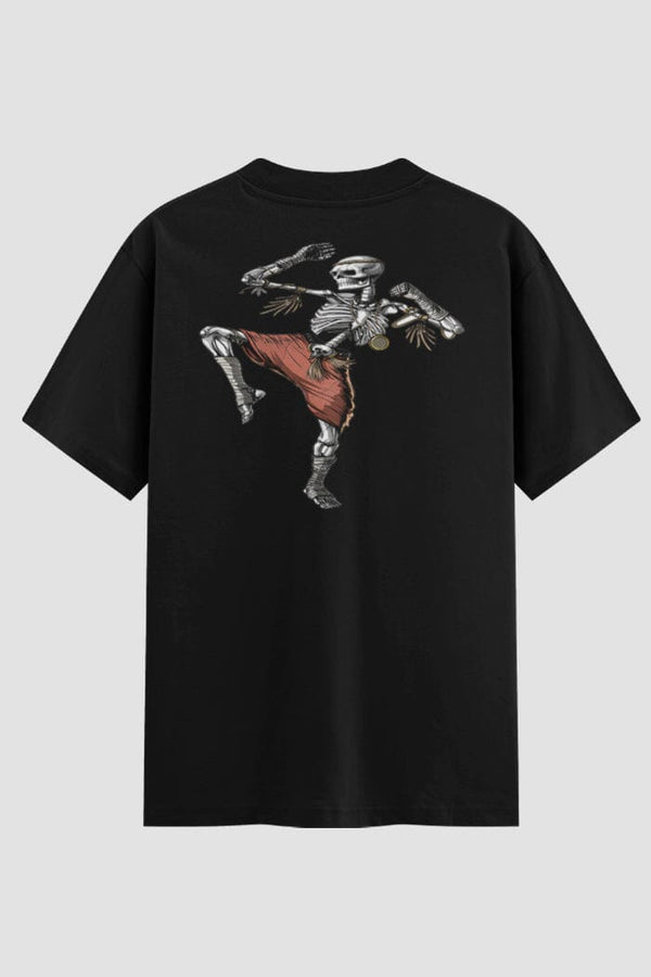 Camiseta Oversized Suedine Muay Thai Skeleton Commando