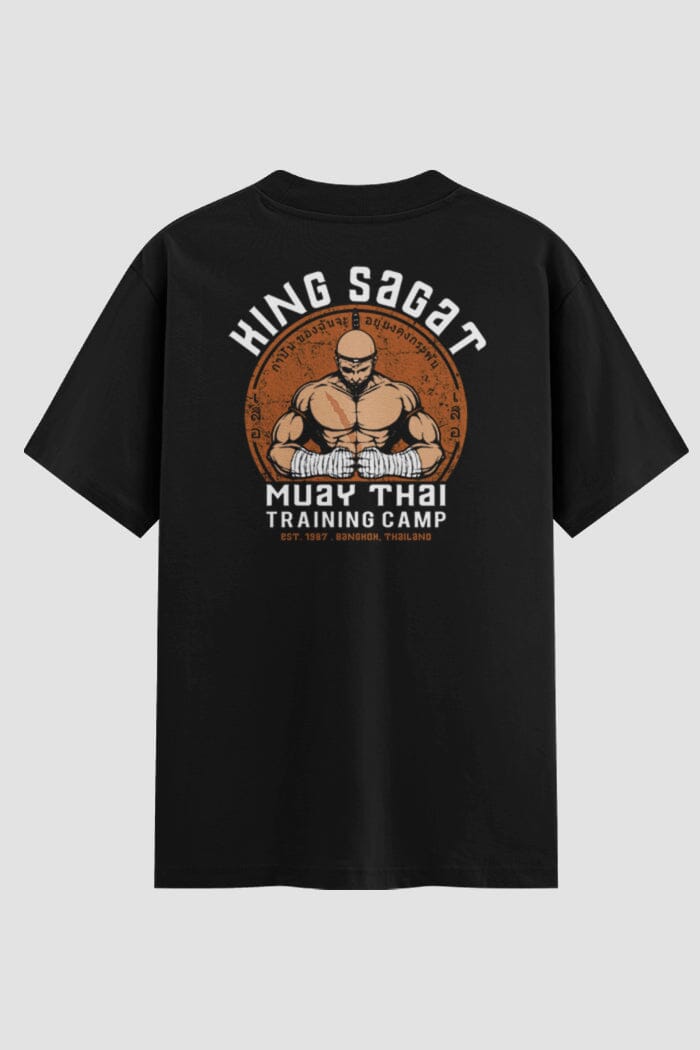 Camiseta Oversized Muay Thai Skull Street Oversized Muay thai OnFight P Preto Masculino