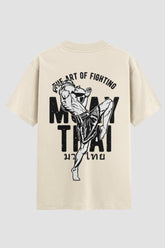 Camiseta Oversized Muay Thai The Art of Fighting Oversized Muay thai OnFight P Off White Masculino