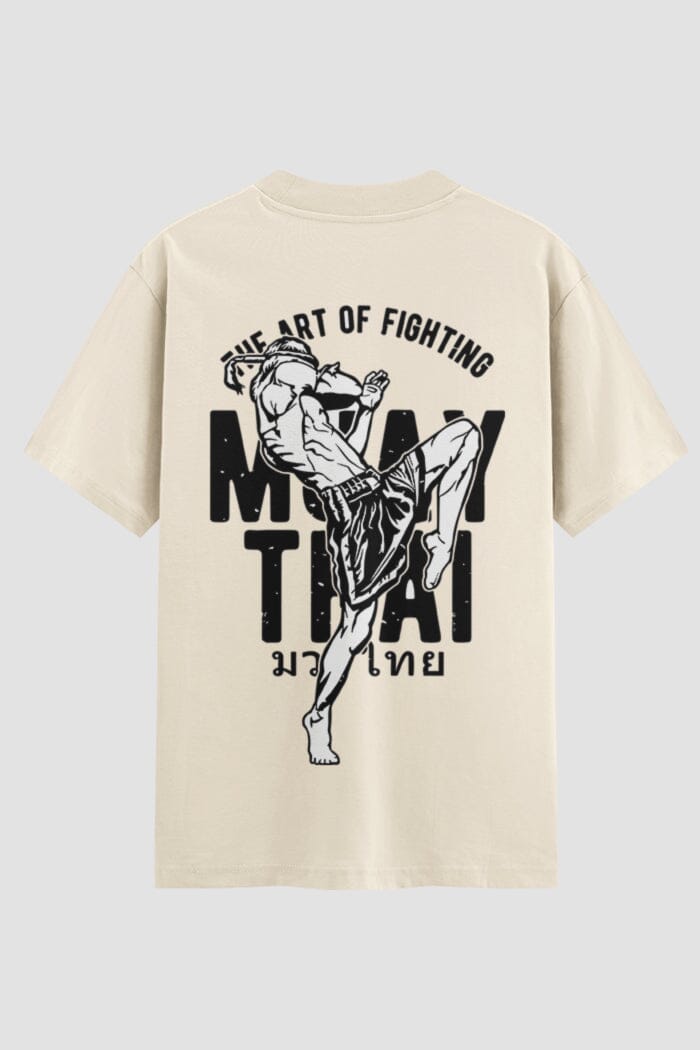 Camiseta Oversized Muay Thai The Art of Fighting Oversized Muay thai OnFight P Off White Masculino