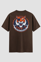 Camiseta Oversized Muay Thai Thunder Tiger Oversized Muay thai OnFight P Chocolate Masculino