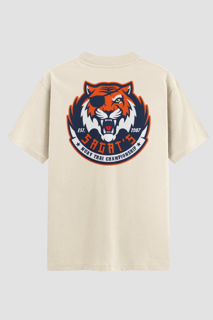 Camiseta Oversized Muay Thai Thunder Tiger Oversized Muay thai OnFight P Off White Masculino