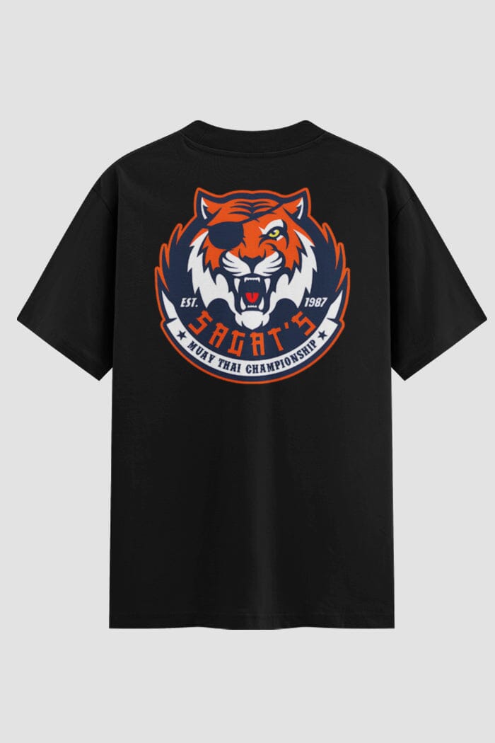 Camiseta Oversized Muay Thai Thunder Tiger Oversized Muay thai OnFight P Preto Masculino