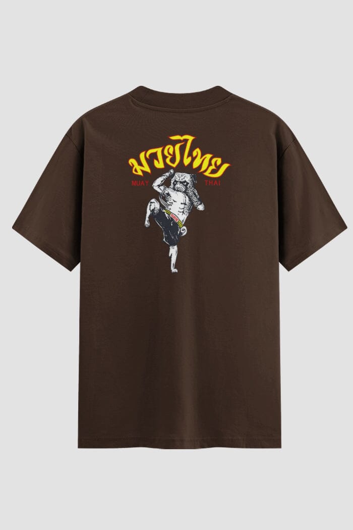 Camiseta Oversized Muay Thai Urban Ronin Oversized Muay thai OnFight P Chocolate Masculino
