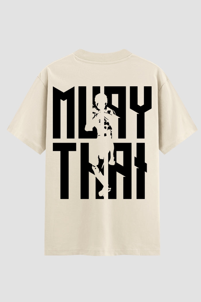 Camiseta Oversized Suedine Muay Thai Vertical Script